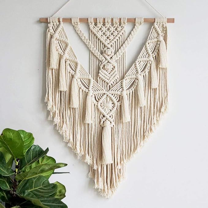 Large Macrame Wall Hanging Tapestry For Bedroom Teen Girl,Bohemian Wall Decor Hand-woven Pendant ... | Amazon (US)