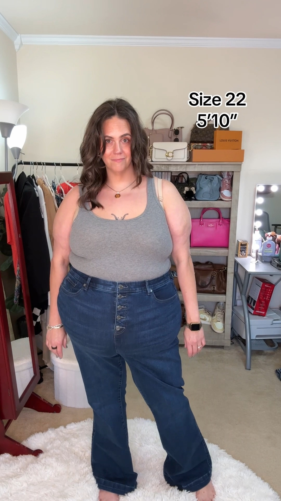 Plus size jeans on someone with an apron belly! 

#LTKPlusSize