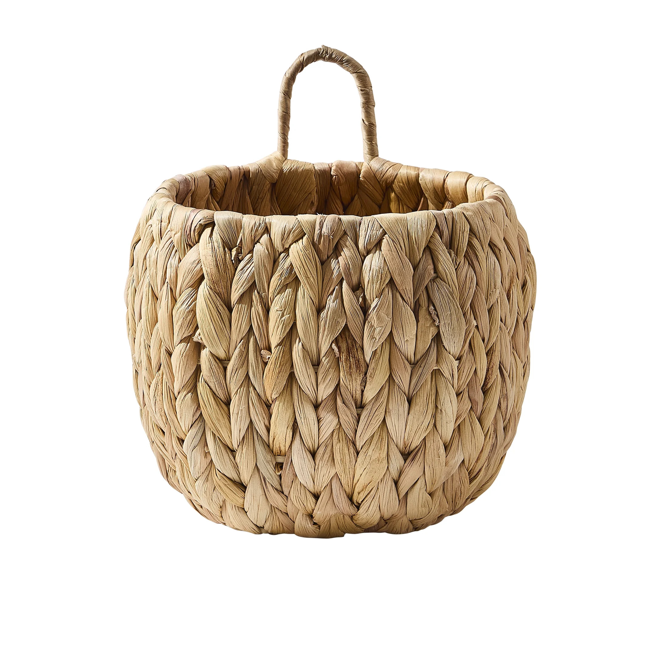 Home Decor Collection 8" Faux Rattan Wall Hanging Basket Plantar with Handle | Walmart (US)