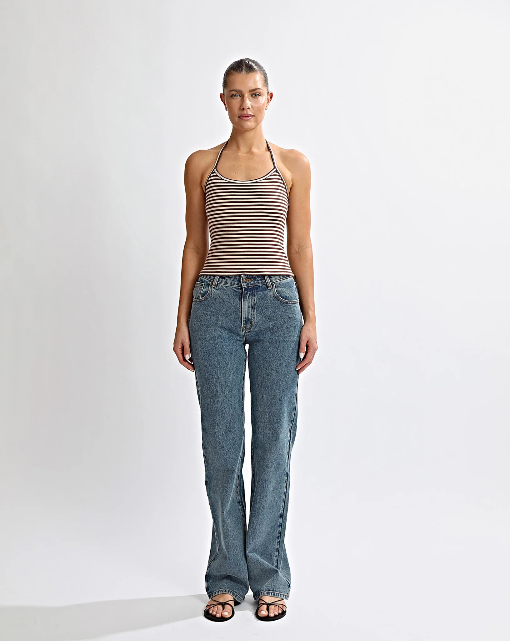 Milan Halter Tank Coffee/Cream | One Mile