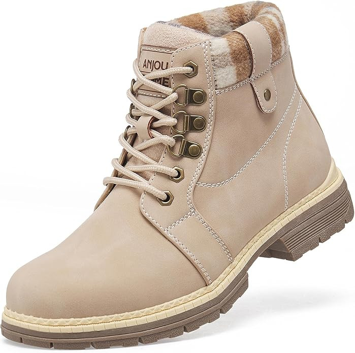 ANJOUFEMME Casual Winter Hiking Boots For Women - Womens Outdoor Snow Ankle Boots Waterproof Ligh... | Amazon (US)