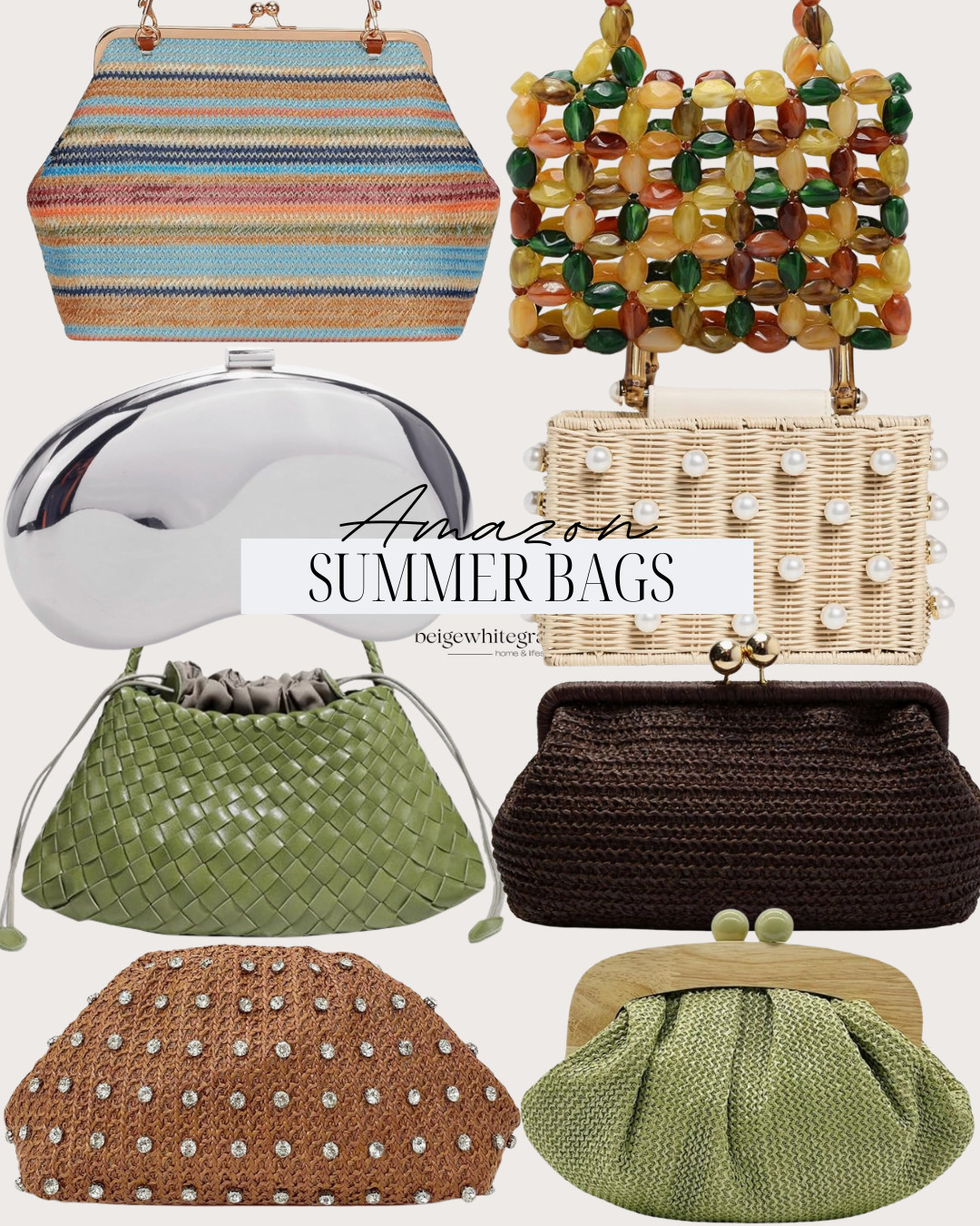 Get ready for summer with these chic clutches! Perfect for any occasion. #SummerBags #BeachStyle