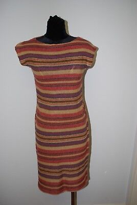 New Ralph Lauren Linen Silk Tan Multi Stripe Sweater Dress Fall Colors Sz SMALL 886765404204 | eB... | eBay US