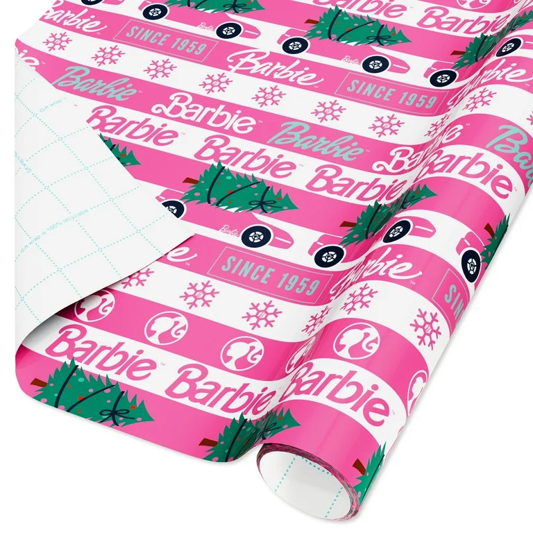 Plus Mark 40 in. Barbie Christmas Single Roll Wrap (60 Sq. ft. , 1-Roll) - Walmart.com | Walmart (US)