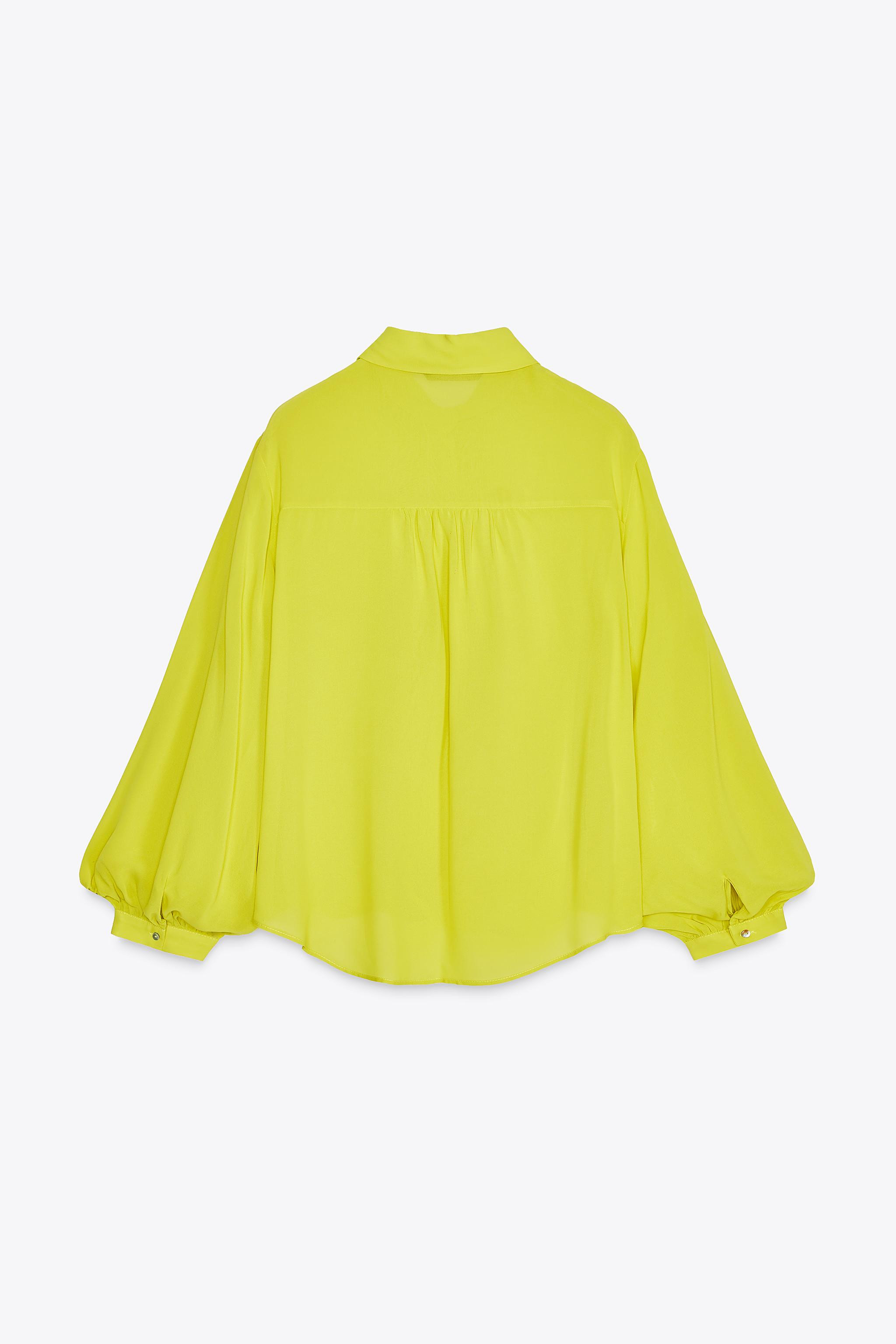 Flowy shirt with tie lapel collar and long sleeves. Front button closure. | Zara US