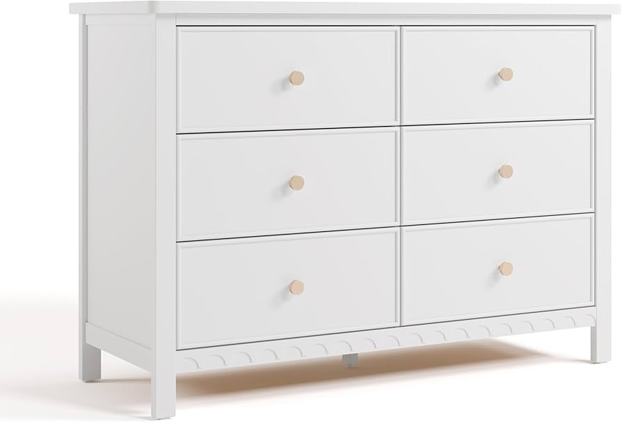 Graco Sasha 6 Drawer Dresser (White) – GREENGUARD Gold Certified, Wood Storage for Nursery or K... | Amazon (US)