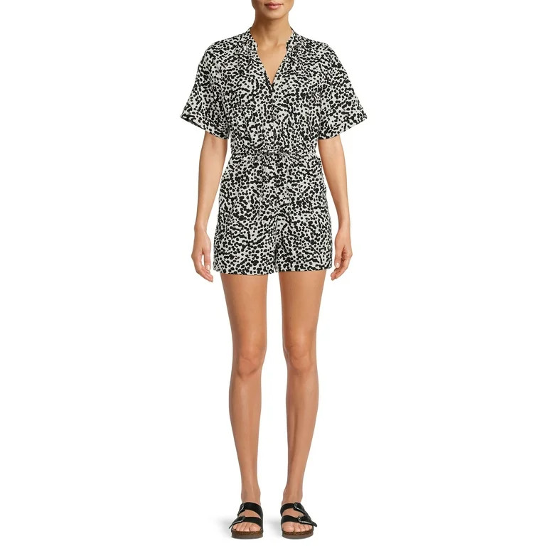 The Get Women's Button Front Romper | Walmart (US)