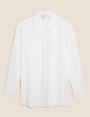 Pure Tencel™ Collared Long Sleeve Shirt | Marks & Spencer (UK)