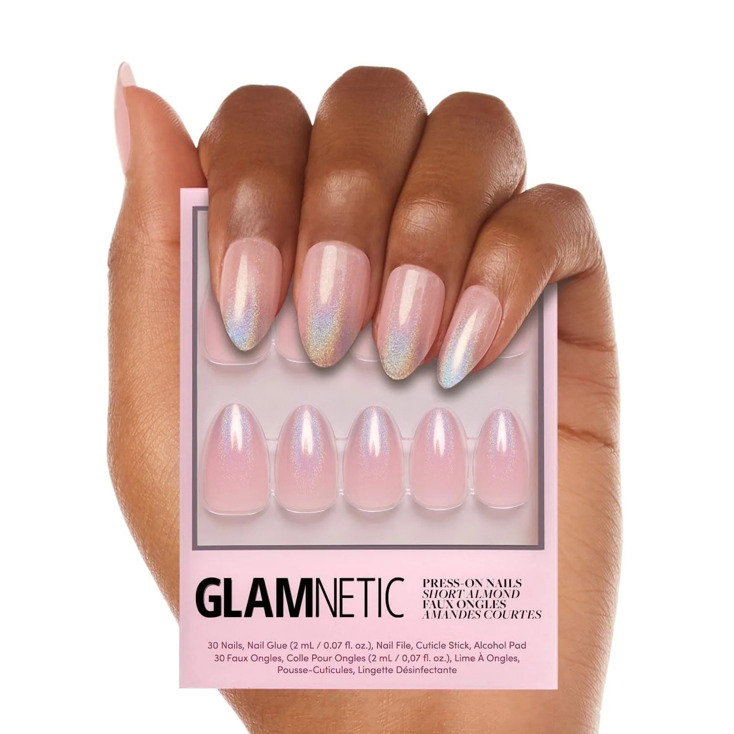 Glamnetic Press-On Nails – Winter Storm | Holographic Ombre Almond Nails, "Salon Quality", 30 C... | Walmart (US)