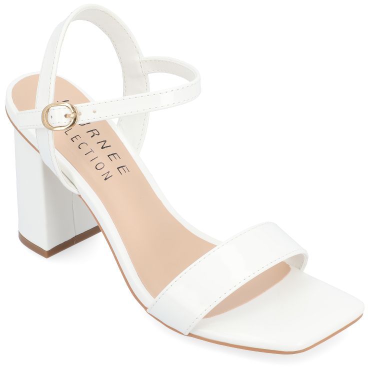 Journee Collection Womens Tivona Tru Comfort Foam Mid Heel Ankle Strap Sandals | Target
