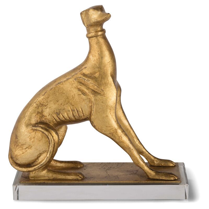 Asst. of 2 Norman Dog Bookends, Gold Leaf | One Kings Lane