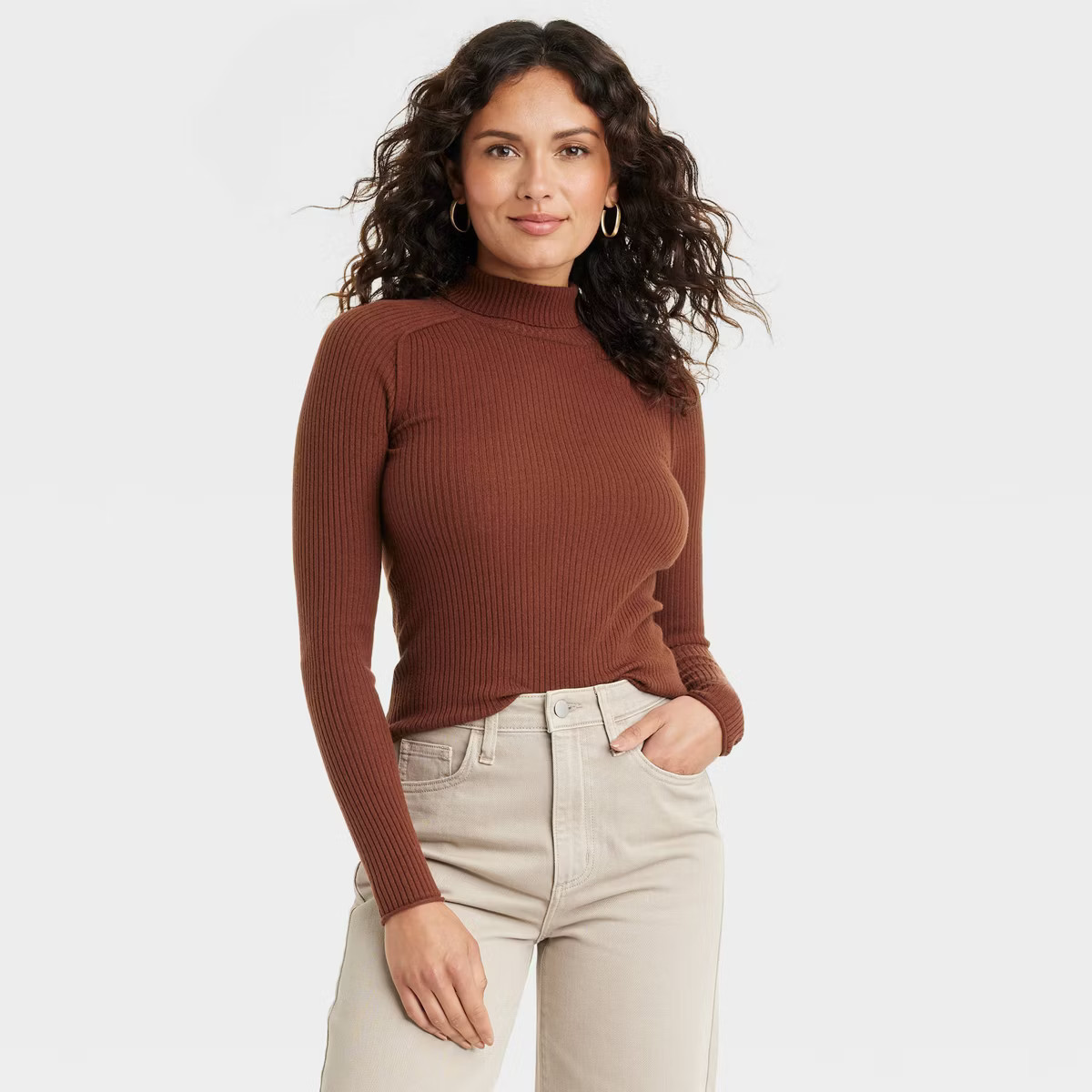 Women's Shrunken Rib Turtleneck Pullover Sweater - Universal Thread™ | Target