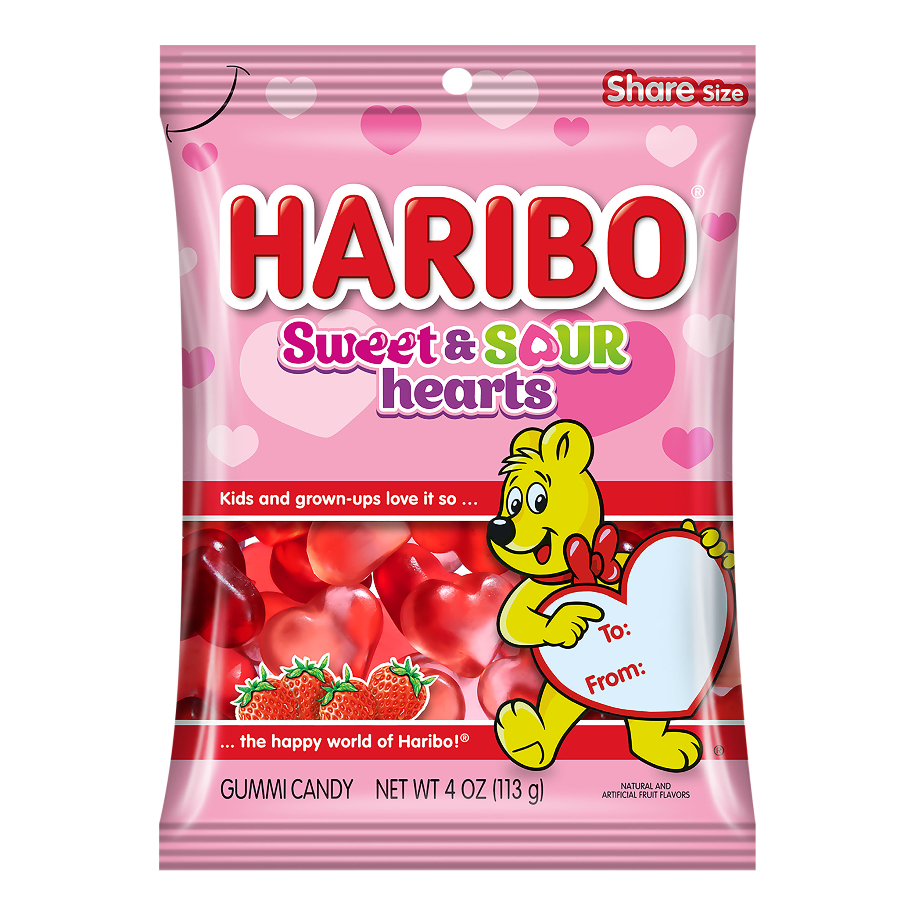 Haribo Sweet & Sour Strawberry Hearts Gummy Candy | World Market