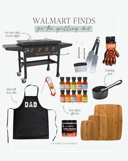All of the items your grilling dad needs for Father’s Day from @walmart! Blackstone grill with accessories, hot sauce gift set, and much more! All the grilling items your dad needs in one spot. 👏🏻

Come stay awhile, grilling necessities, Father’s Day gifts for dad, Blackstone grill, for the grilling dad 

#LTKxWalmart #LTKSaleAlert #LTKFamily