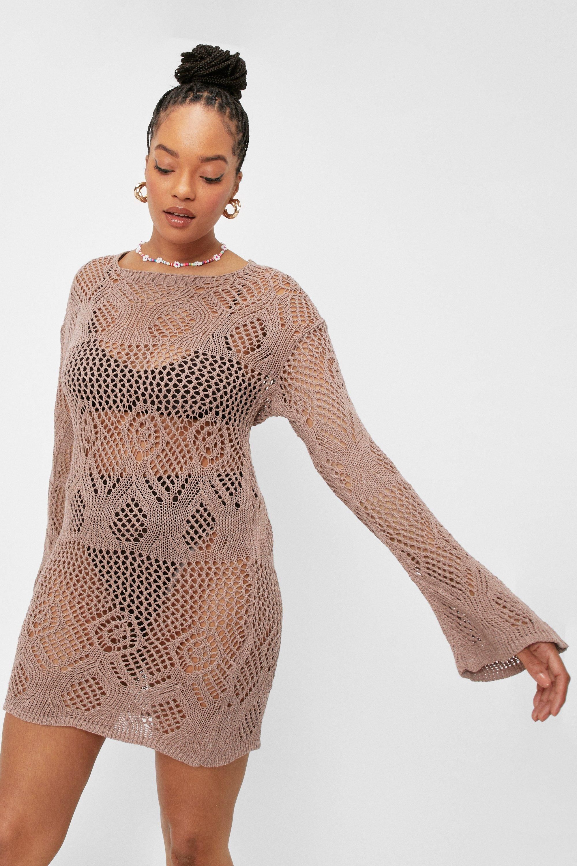 Plus Size Crochet Low Back Mini Dress | Nasty Gal (US)