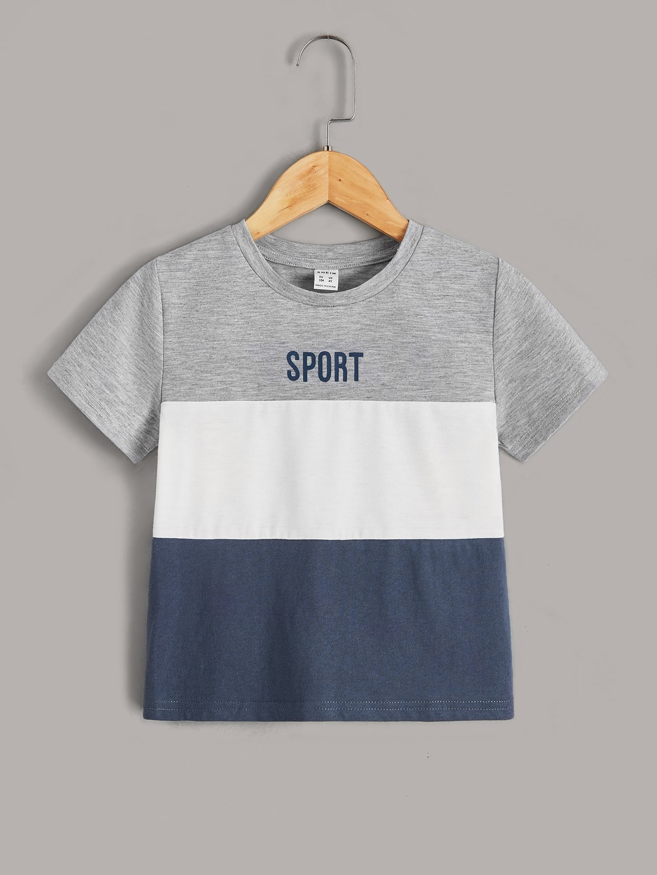 SHEIN Toddler Boys Letter and Colorblock Top | SHEIN