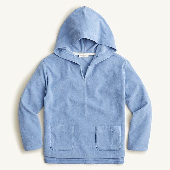 Girls' patch-pocket hoodie in towel terry | J. Crew US