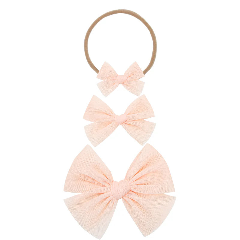 Tulle Bow - Blush Headband | Lou Lou & Company
