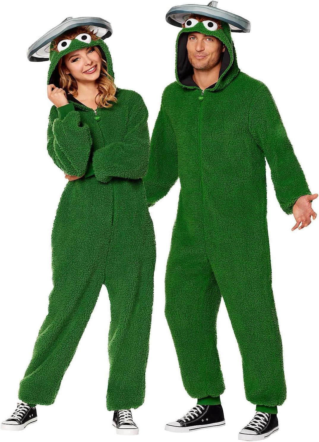 Spirit Halloween Adult Oscar the Grouch Plus Size Jumpsuit Costume - Sesame Street | Amazon (US)