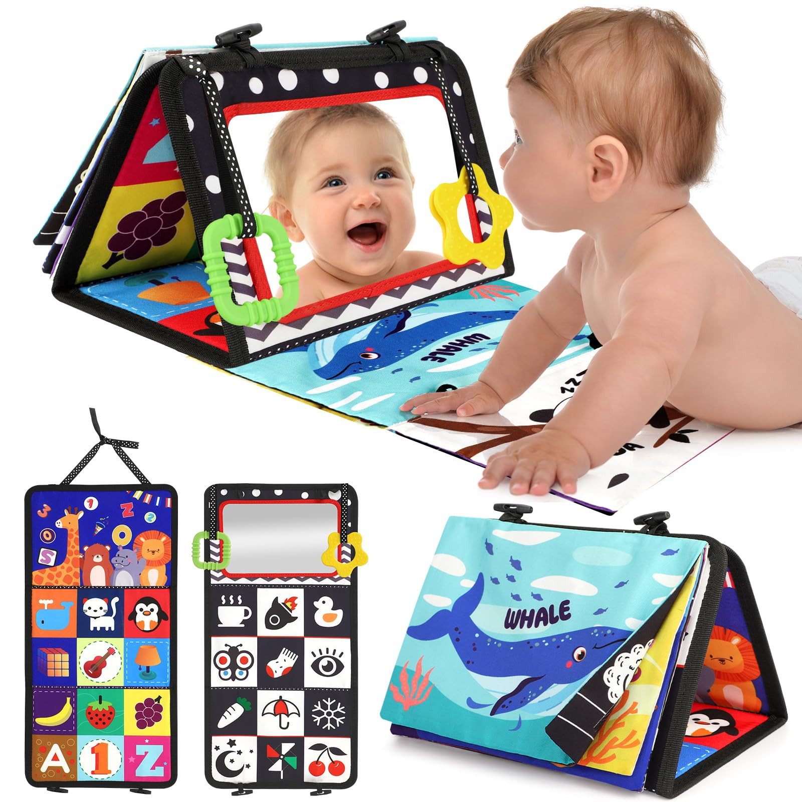 URMYWO Tummy Time Toy - Black and White High Contrast Baby Toys for Newborn - Baby Visual Stimula... | Amazon (US)