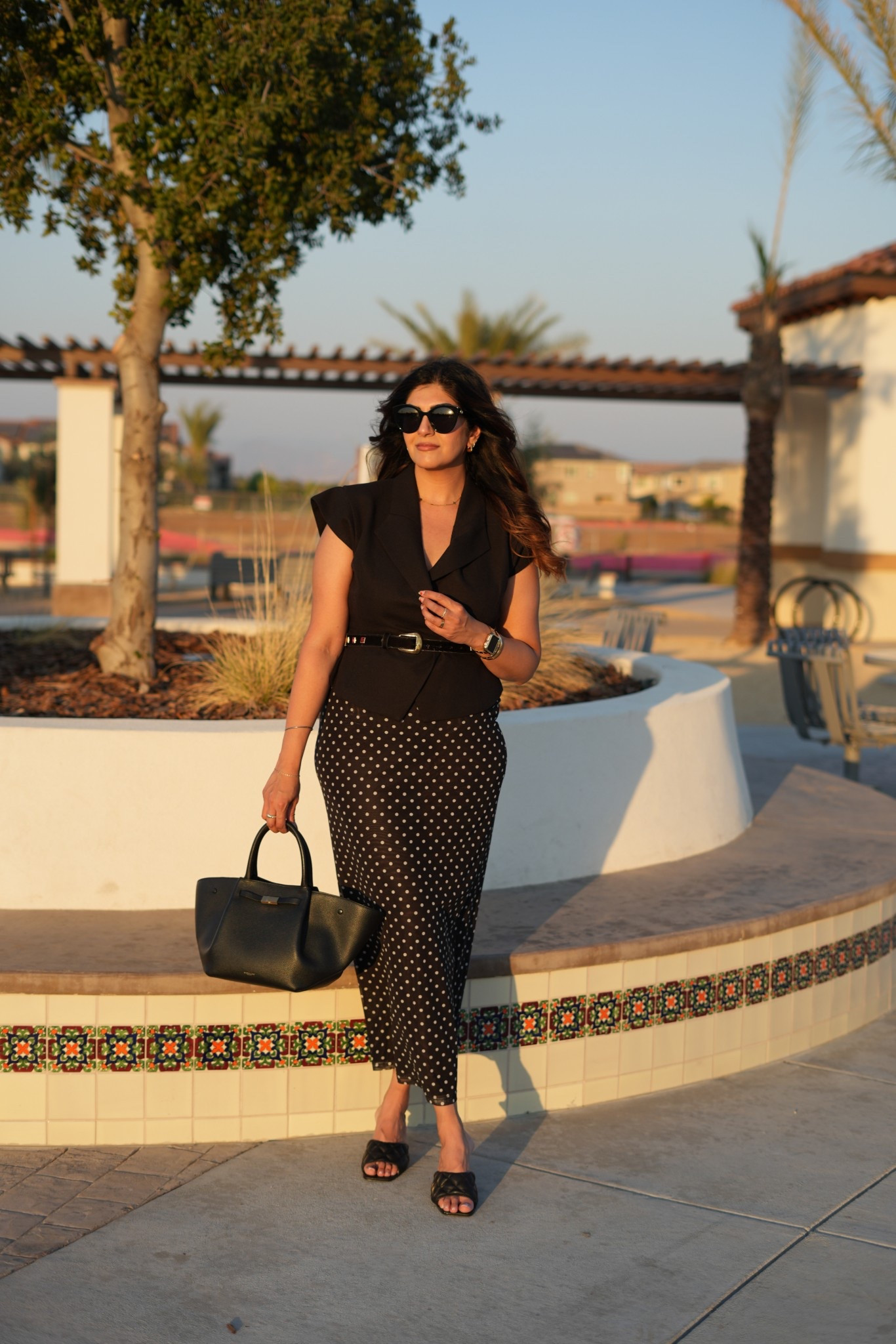 Staple items for chic workwear -this blazer gives your waist a snatched look and the polka dot skirt is so figure flattering.

#summerworkwear #prefall #workwear #officelooks #corporateoutfit #meshki #oldmoney 

#LTKWorkwear #LTKStyleTip #LTKMidsize