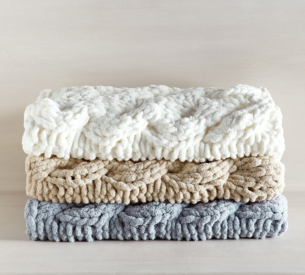 Plush Colossal Handknit Throw | Pottery Barn (US)