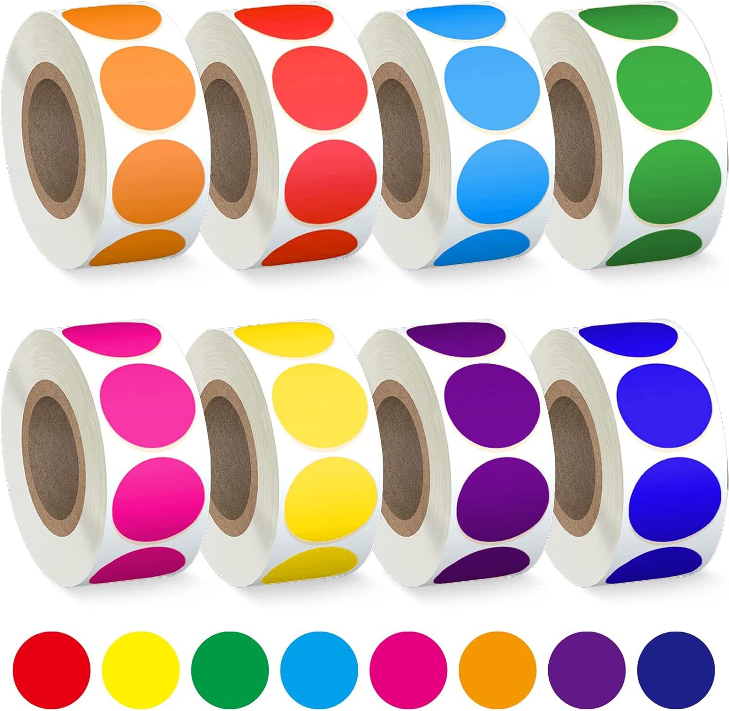 4000 PCS 3/4" Colored Dot Stickers Circle Color Coding Labels, 8 Color Style Colorful Coding Labe... | Amazon (US)