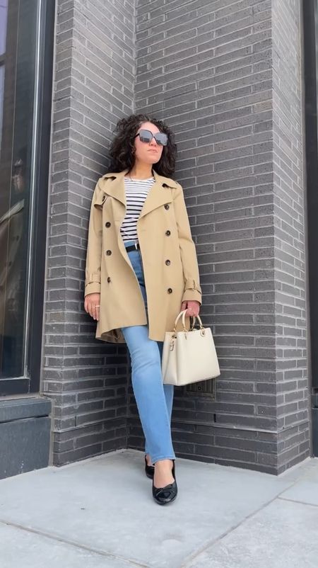 Spring outfit, trench coat, jeans, capsule wardrobe, flats, neutral outfit 

#LTKstyletip