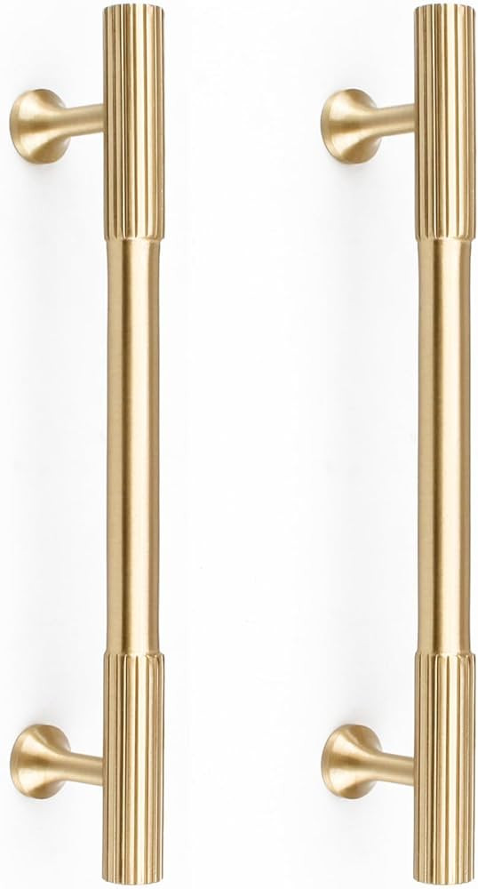 RZDEAL 4pcs Solid Brass Gold Cabinet Pulls, 5-Inch Hole Centers for Kitchen Cupboard Handles Mode... | Amazon (US)