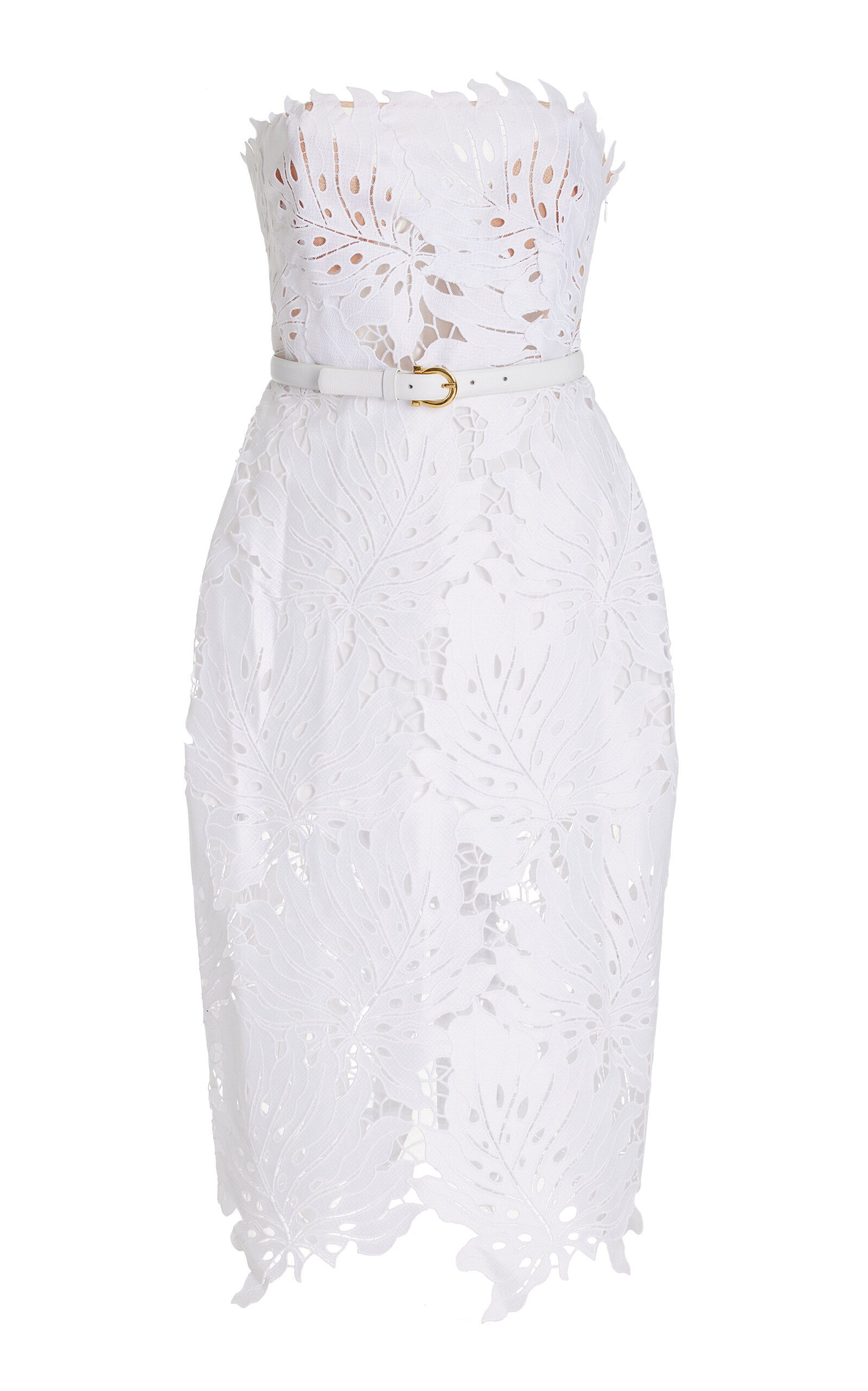 Tukano Belted Guipur Midi Dress | Moda Operandi (Global)