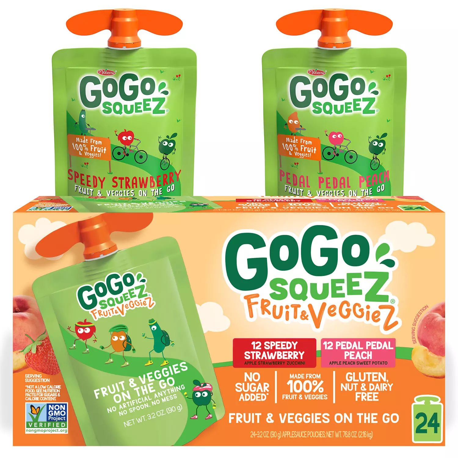 GoGo SqueeZ Fruit & VeggieZ Applesauce Pouches (3.2 oz., 24 ct.) | Sam's Club