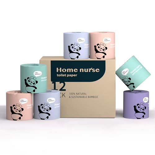 100% Bamboo 4-Ply Toilet Paper Unbleached, Unscented, 12 Rolls, FSC Certified, Plastic-Free, Macaron Style, Strong, Absorbent, Rapid-Dissolving, Tree Free | Amazon (US)