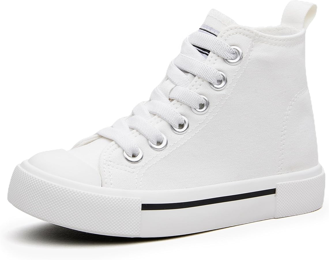 Kids High Tops Sneakers –Toddler Canvas Walking Shoes with Hook and Loop for Boys and Girls | Amazon (US)