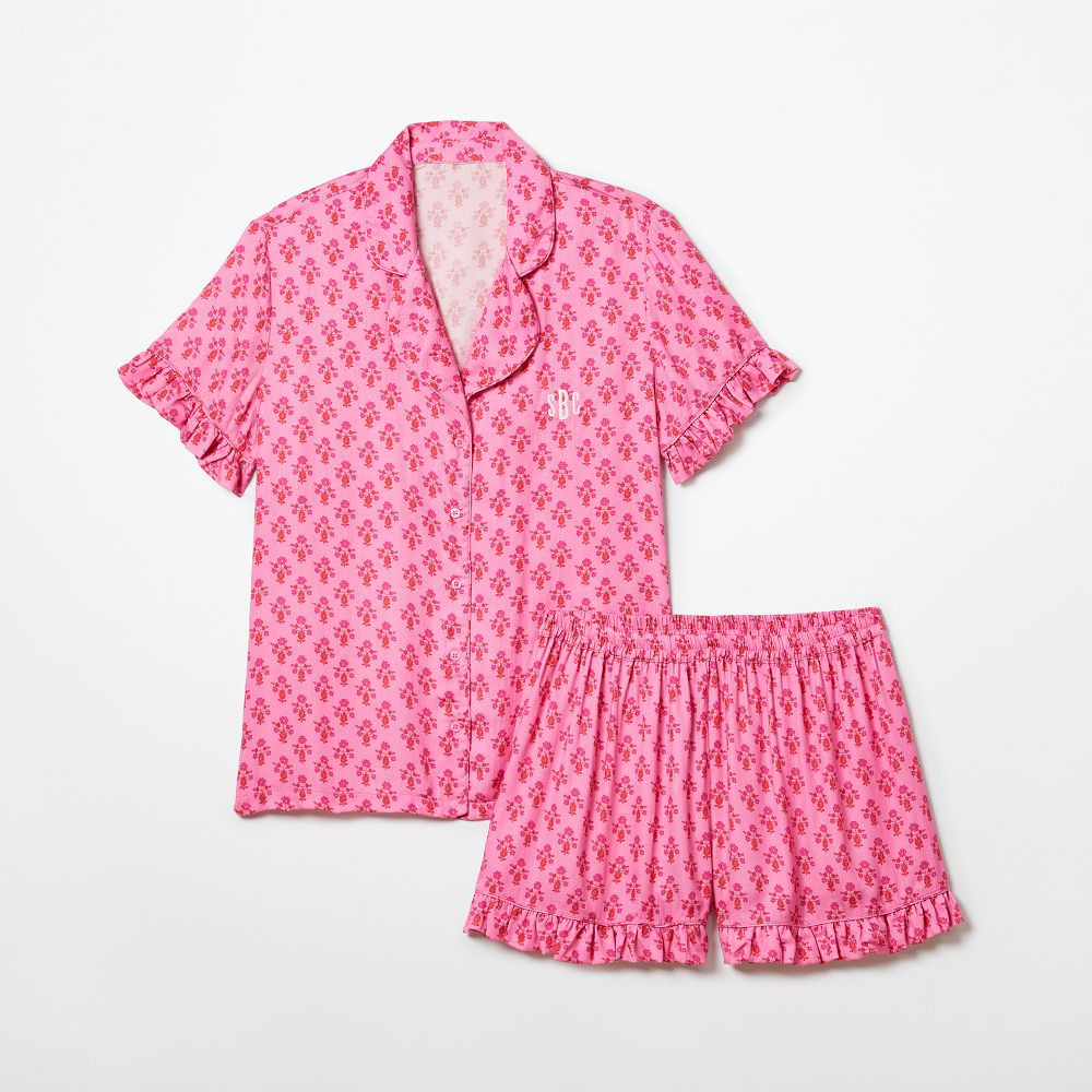 Ruffle Sateen Short Pajamas | Mark and Graham