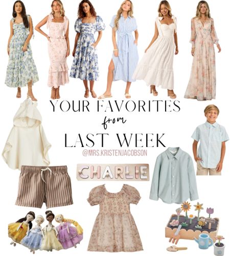 Your favorites from last week 🤍 women’s dress, spring dress, Easter dress, family picture dress, Easter basket stuffers, Easter, Easter gift guide, baby swimwear, toddler swimwear, baby gifts, toddler gifts, kids gifts

#familypictureoutfits #familypicturedress #womensdress #springdress #kidsgifts 