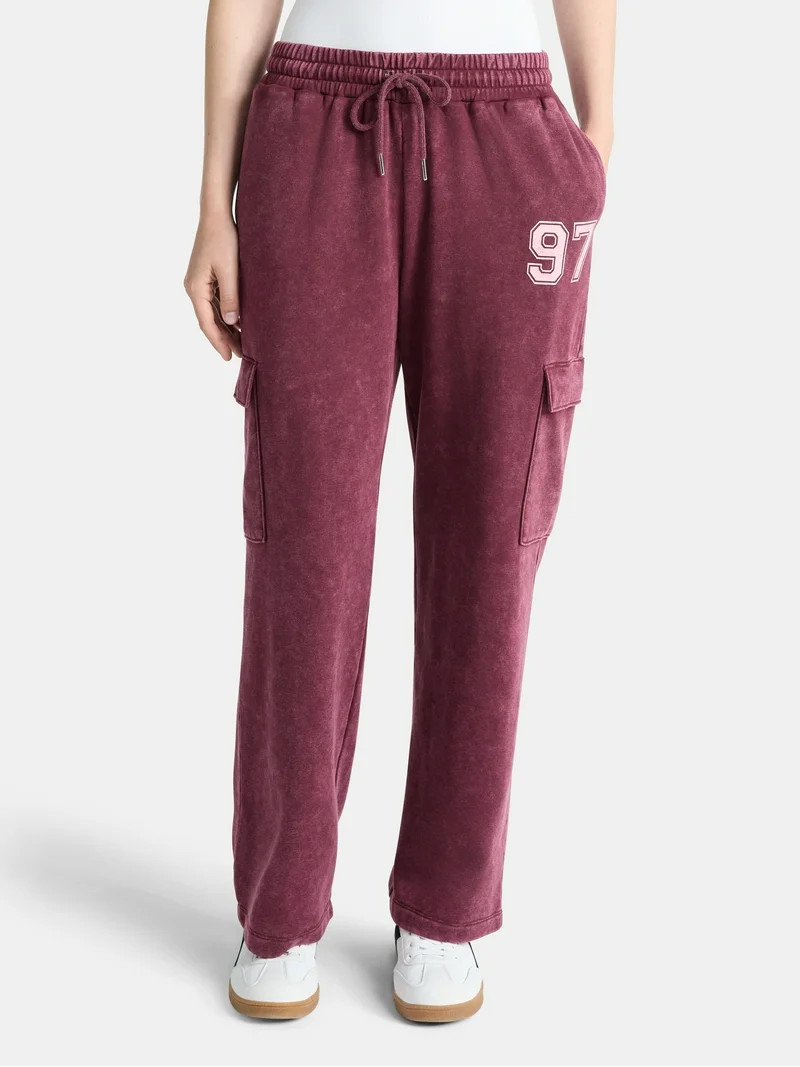 No Boundaries Washed Cargo Sweatpants, Women's - Walmart.com | Walmart (US)