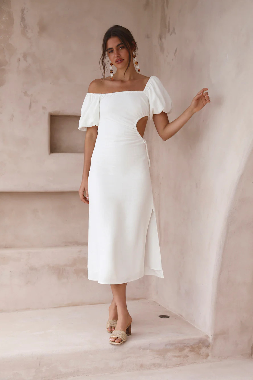 Luna Eclipse Maxi Dress White | Fortunate One