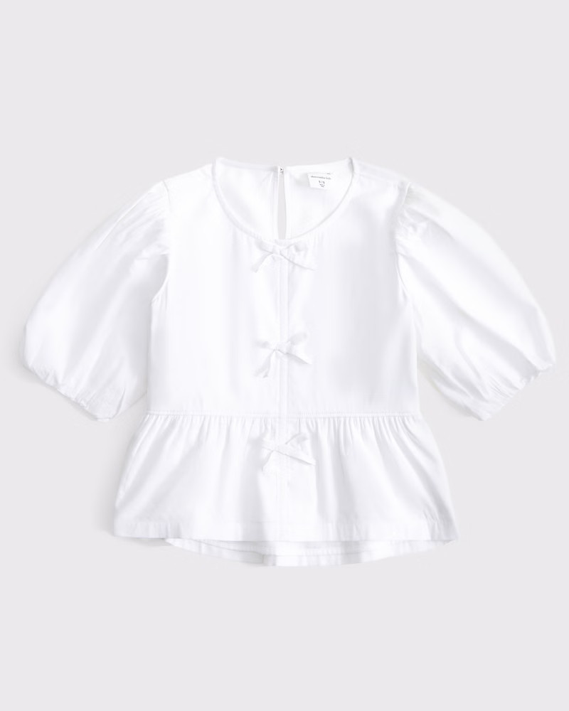 puff sleeve bow top | Abercrombie & Fitch (US)