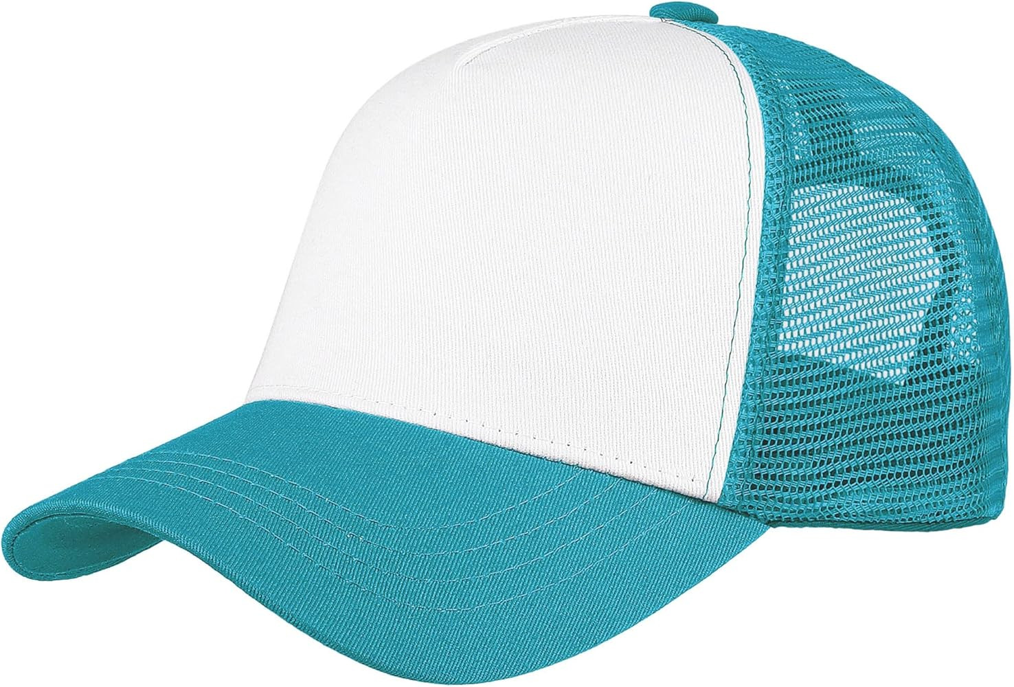 Falari 5-Panel Mesh Baseball Cap, Trucker Hat, Structured Plain Design, Cotton, Adjustable Size -... | Amazon (US)