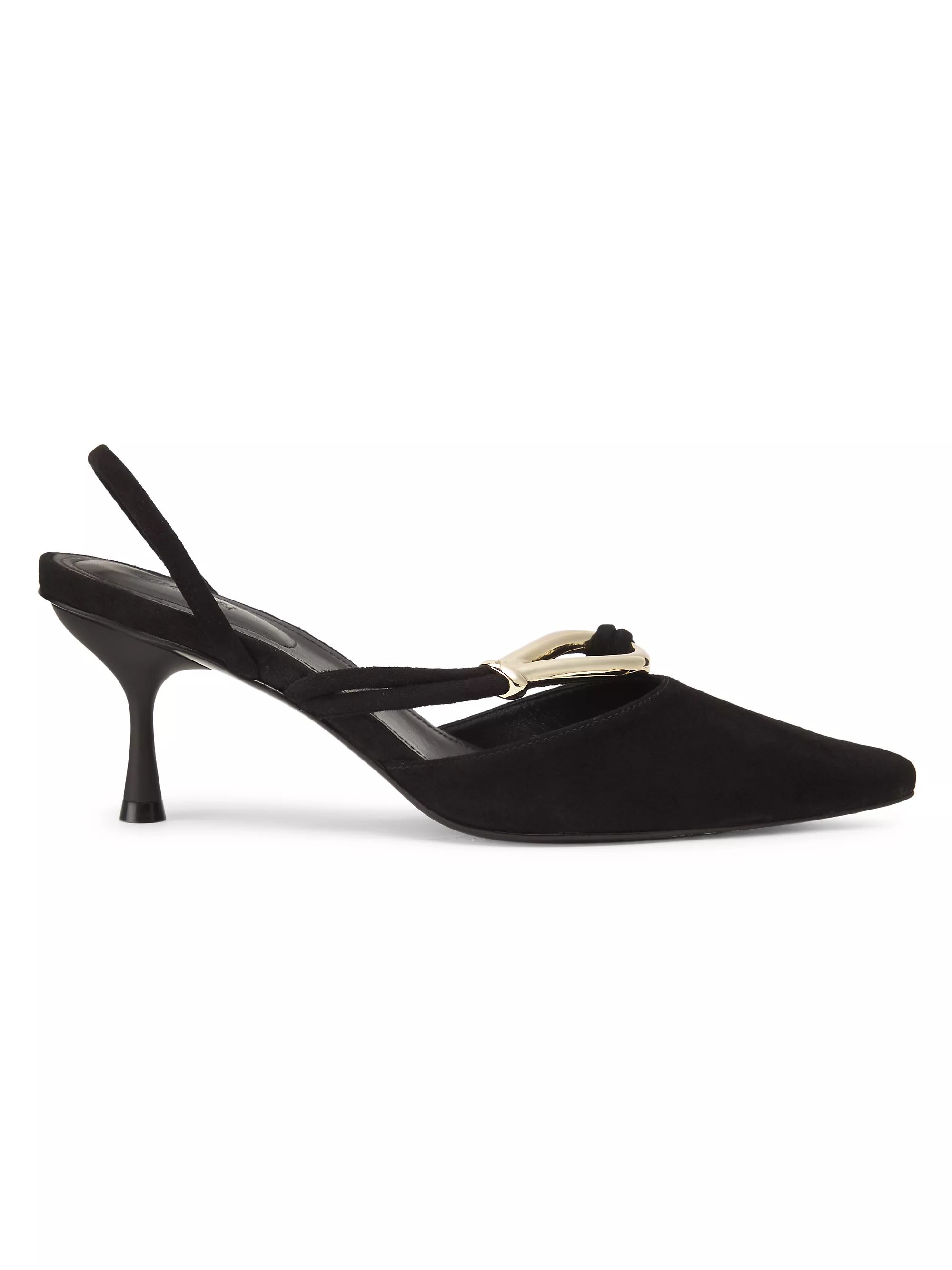 Shop SIMKHAI Love Knot Suede Slingback Pumps | Saks Fifth Avenue | Saks Fifth Avenue