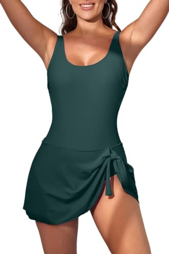 Eomenie One Piece Swimdress Swimsuits for Women Tummy Control Swim Dresses Skirt Bathing Suit | Amazon (US)