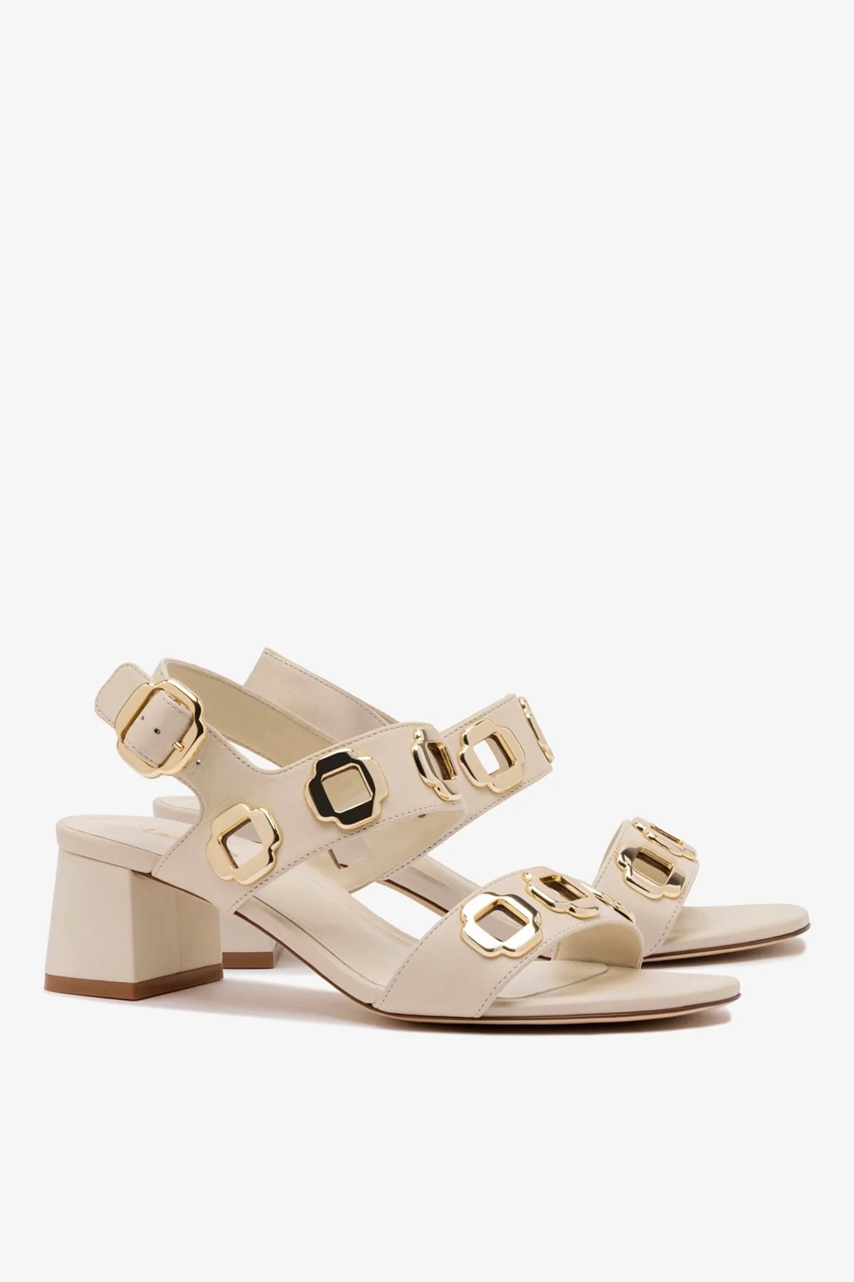 Milan Sandal In Ivory Leather | Larroude