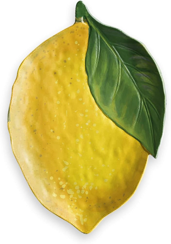 TarHong Lemon Fresh Figural Lemon Shaped Platter, 17.3" x 12", Melamine | Amazon (US)