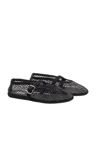 ALAÏA Ballet Flat in Noir - Black. Size 39.5 (also in 36, 36.5, 38.5, 39, 40). | FWRD 