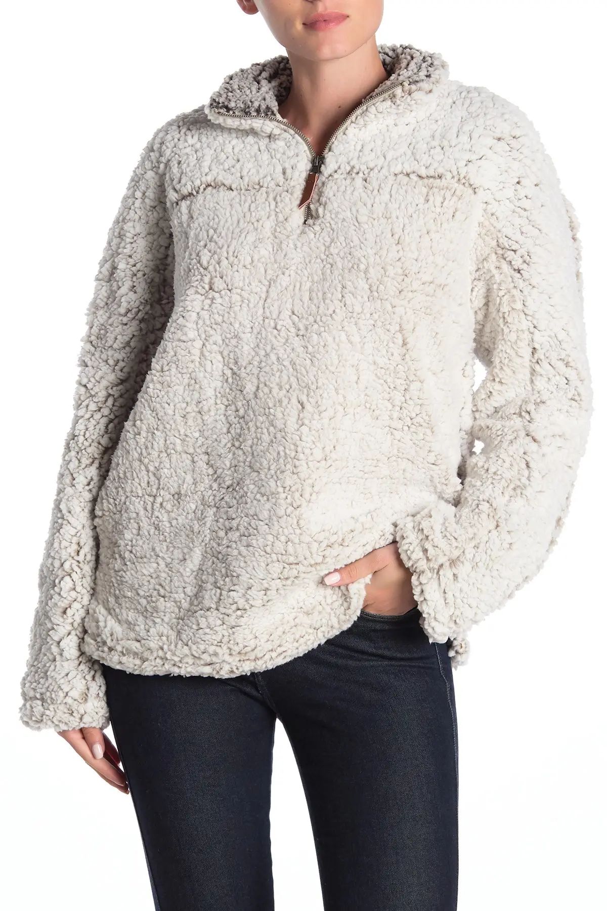 THREAD AND SUPPLY Lazy Sunday Faux Shearling Quarter Zip Pullover at Nordstrom Rack | Nordstrom Rack