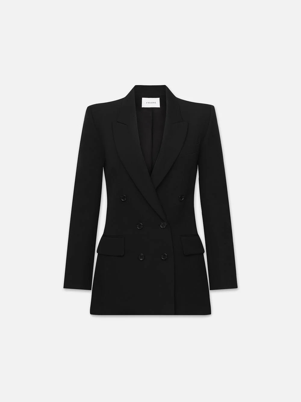 Double Breasted Slim Blazer  in  Noir | Frame Denim