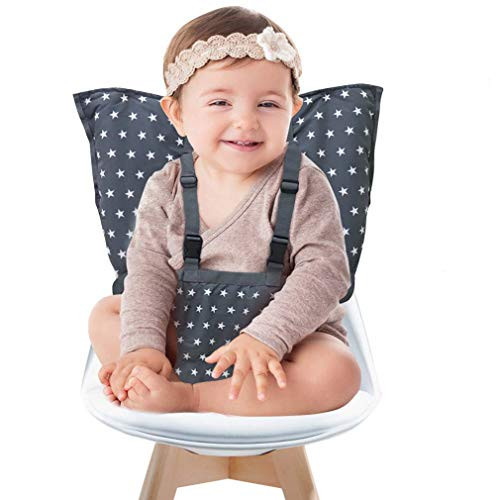 Portable Baby High Chair Safety Seat Harness for Toddler, Baby Travel Essential Easy High Booster Seat Cover for Infant Eating Feeding Camping with Adjustable Straps Shoulder Belt,Holds Up to 38lbs. | Amazon (US)