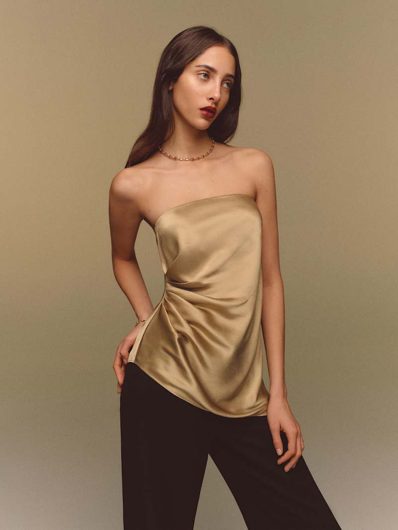 Quinley Silk Top | Reformation (Global)