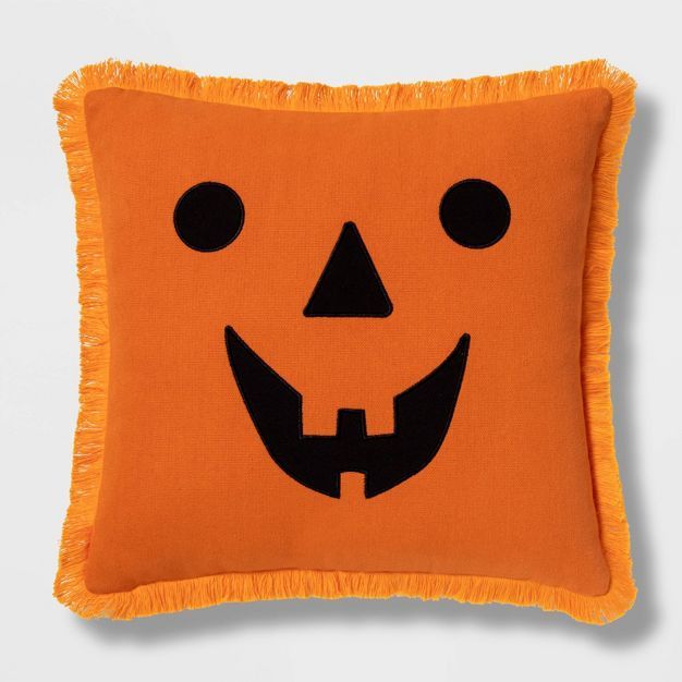 Pumpkin and Stripe Halloween Decorative Pillow - Hyde & EEK! Boutique™ | Target