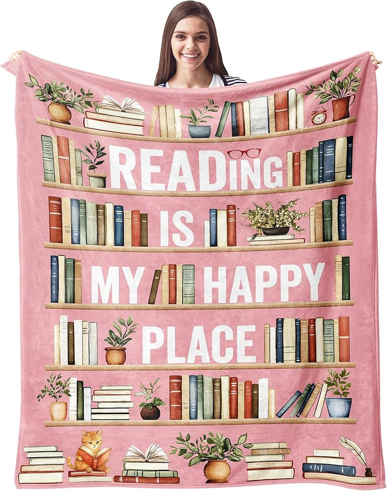CUJUYO Book Lover Gifts for Women Girls Blanket 60"x50" - Librarian, Book Club, Bookish, Bookworm... | Amazon (US)